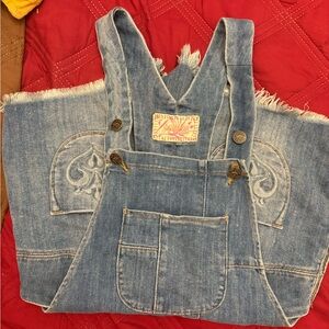 Siwy Light Blue Denim Overalls Shorts